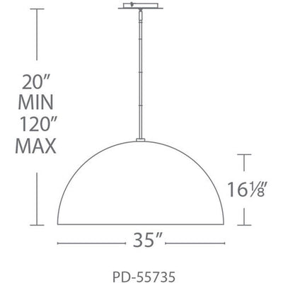 Yolo LED 36 inch White Silver Leaf Pendant Ceiling Light 35in Pendant Modern Forms