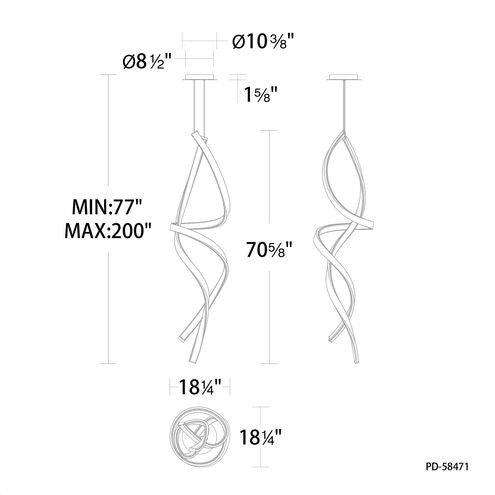 Synopsis 1 Light 18 inch Black Pendant Ceiling Light Pendant Modern Forms