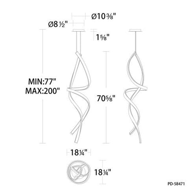 Synopsis 1 Light 18 inch Black Pendant Ceiling Light Pendant Modern Forms