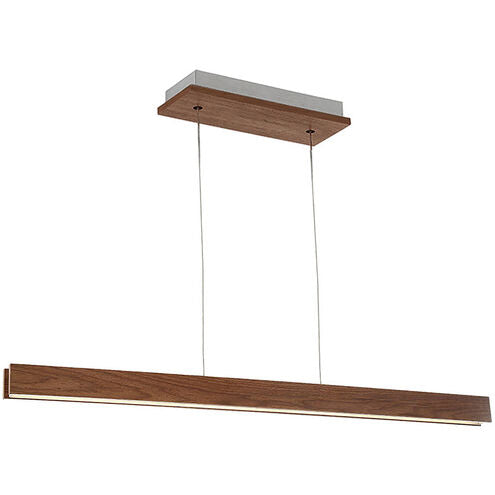 Drift LED Dark Walnut Linear Pendant Ceiling Light in 56in Linear Modern Forms