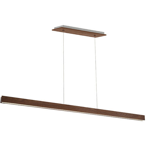 Drift LED Dark Walnut Linear Pendant Ceiling Light in 56in Linear Modern Forms