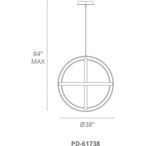 Kinetic LED Titanium Chandelier Ceiling Light 38in Chandelier Modern Forms