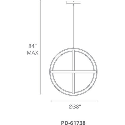 Kinetic LED Titanium Chandelier Ceiling Light 38in Chandelier Modern Forms