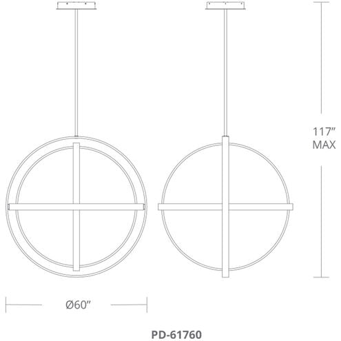 Kinetic LED Titanium Chandelier Ceiling Light 60in Chandelier Modern Forms
