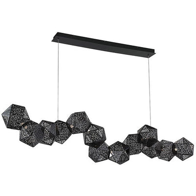 Riddle LED Black Linear Pendant Ceiling Light 64in Linear Modern Forms