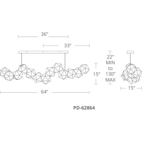 Riddle LED Black Linear Pendant Ceiling Light 64in Linear Modern Forms
