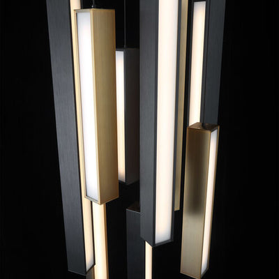 Chaos LED Black Aged Brass Multi-Light Pendant Ceiling Light in 9, 17in Pendant Modern Forms