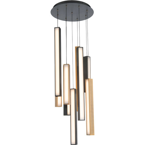 Chaos LED Black Aged Brass Multi-Light Pendant Ceiling Light in 9, 17in Pendant Modern Forms