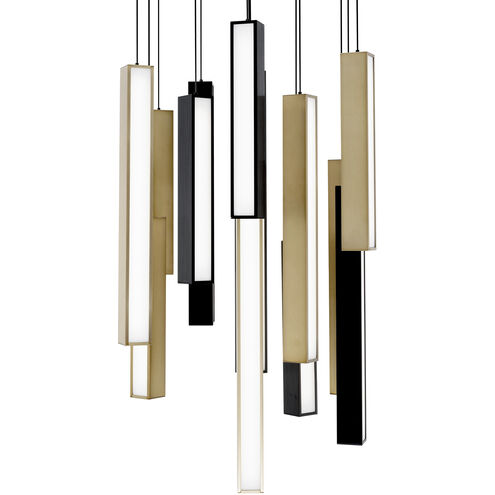 Chaos 13 Light 20 inch Black Aged Brass Multi-Light Pendant Ceiling Light Pendant Modern Forms