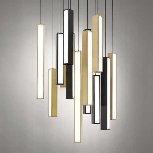 Chaos 13 Light 20 inch Black Aged Brass Multi-Light Pendant Ceiling Light Pendant Modern Forms