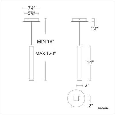 Chaos LED 7 inch Black Pendant Ceiling Light in 1, 14in Pendant Modern Forms