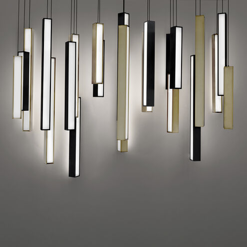 Chaos 23 Light 54 inch Black Aged Brass Linear Pendant Ceiling Light Linear Modern Forms