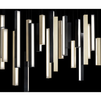 Chaos 23 Light 54 inch Black Aged Brass Linear Pendant Ceiling Light Linear Modern Forms