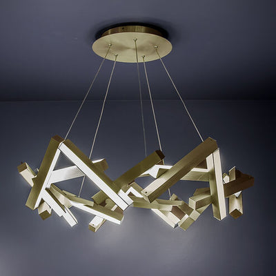 Chaos LED Aged Brass Chandelier Ceiling Light in 21, 34in Chandelier Modern Forms