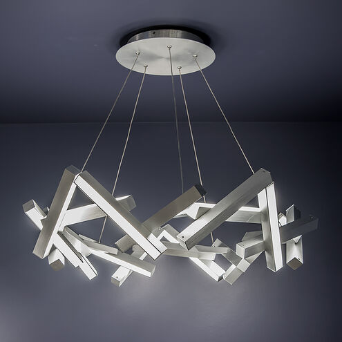 Chaos LED Brushed Aluminum Chandelier Ceiling Light in 21, 34in Chandelier Modern Forms