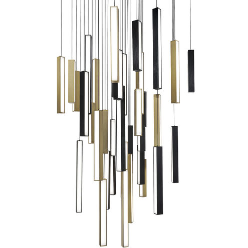 Chaos 41 Light 36 inch Black Aged Brass Multi-Light Pendant Ceiling Light Pendant Modern Forms