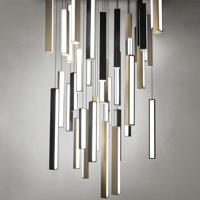 Chaos 41 Light 36 inch Black Aged Brass Multi-Light Pendant Ceiling Light Pendant Modern Forms