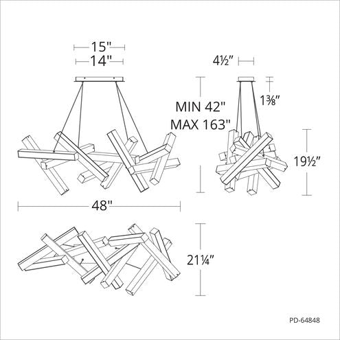 Chaos LED 21 inch Brushed Aluminum Chandelier Ceiling Light in 11 Chandelier Modern Forms