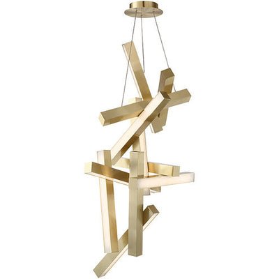 Chaos Vertical Chandelier Ceiling Light in 12 49iN LED 23 inch Aged Brass Chandelier Modern Forms