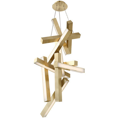 Chaos Vertical Chandelier Ceiling Light in 12 49iN LED 23 inch Aged Brass Chandelier Modern Forms