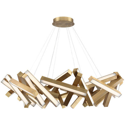 Chaos LED 61 inch Aged Brass Chandelier Ceiling Light in 31 Chandelier Modern Forms