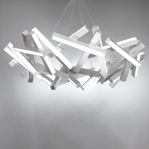 Chaos LED 61 inch Brushed Aluminum Chandelier Ceiling Light in 31 Chandelier Modern Forms