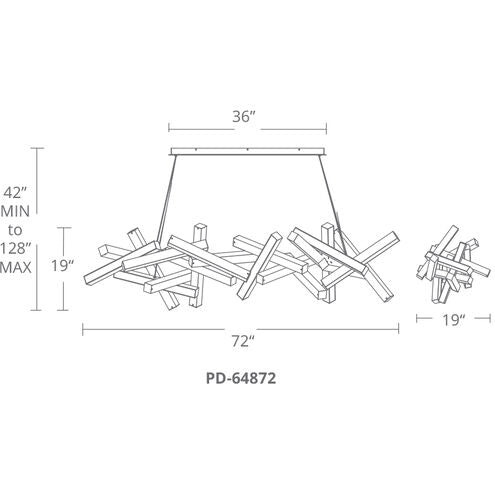 Chaos LED 72 inch Brushed Aluminum Chandelier Ceiling Light in 19 Chandelier Modern Forms