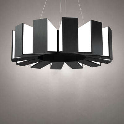 Chronos Pendant Ceiling Light 12 Light 34 inch Black Chandelier Modern Forms