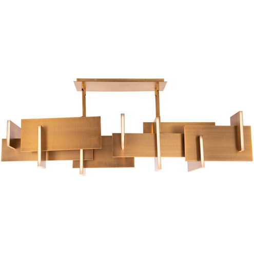 Amari LED Linear Chandelier Ceiling Light 16 inch Aged Brass Linear Modern Forms