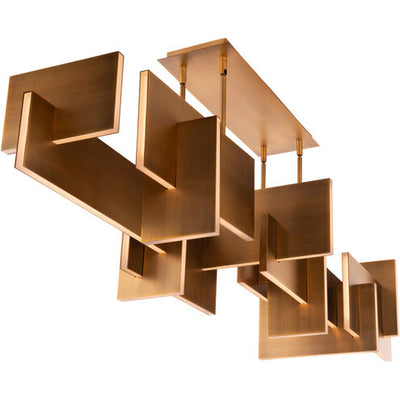 Amari LED Linear Chandelier Ceiling Light 16 inch Aged Brass Linear Modern Forms