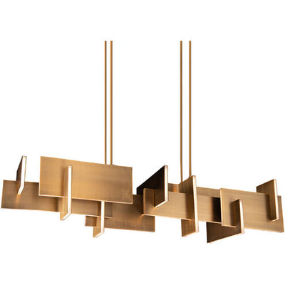 Amari LED Linear Chandelier Ceiling Light 16 inch Aged Brass Linear Modern Forms