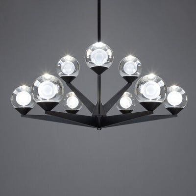 Double Bubble Chandelier Ceiling Light 9 Light 24 inch Black Chandelier Modern Forms