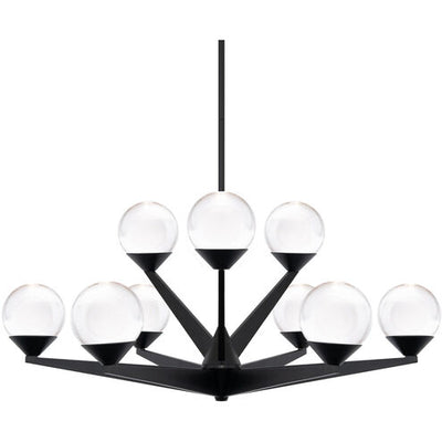 Double Bubble Chandelier Ceiling Light 9 Light 24 inch Black Chandelier Modern Forms