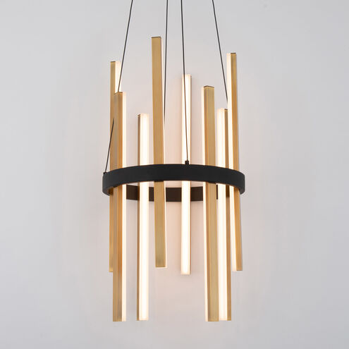 Harmonix LED 14 inch Black Aged Brass Chandelier Ceiling Light in 14in. Chandelier Modern Forms