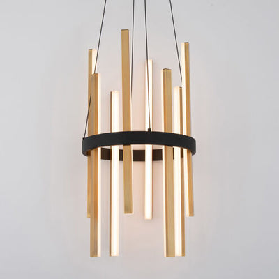Harmonix LED 14 inch Black Aged Brass Chandelier Ceiling Light in 14in. Chandelier Modern Forms