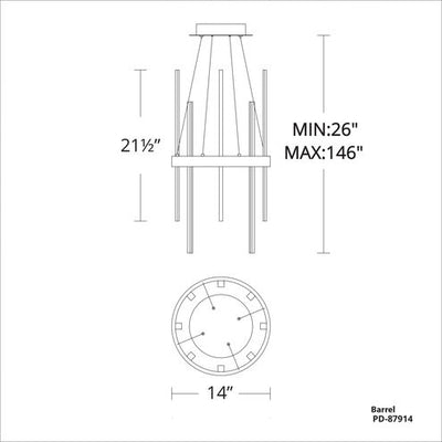 Harmonix LED 14 inch Black Aged Brass Chandelier Ceiling Light in 14in. Chandelier Modern Forms