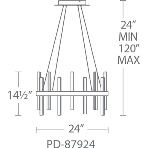Harmonix LED 24 inch Black Aged Brass Chandelier Ceiling Light in 24in. Chandelier Modern Forms