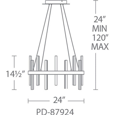 Harmonix LED 24 inch Black Aged Brass Chandelier Ceiling Light in 24in. Chandelier Modern Forms