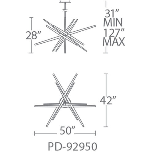 Stormy LED 48 inch Aged Brass Pendant Ceiling Light Pendant Modern Forms