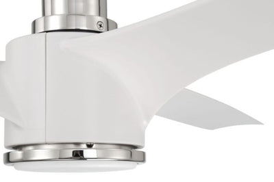 60" Phoebe in White/Polished Nickel w/ White Blades Ceiling Fan CRAFTMADE