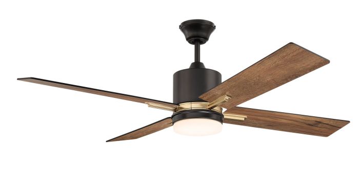 52" Teana in Flat Black/Satin Brass w/ Flat Black/Mesquite Blades Ceiling Fan CRAFTMADE