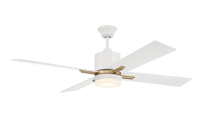 52" Teana in White/Satin Brass w/ White Blades Ceiling Fan CRAFTMADE