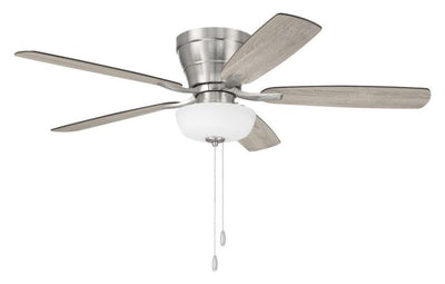 52" Wheeler 2-Light Bowl in Brushed Polished Nickel w/ Driftwood/Walnut Blades Ceiling Fan CRAFTMADE