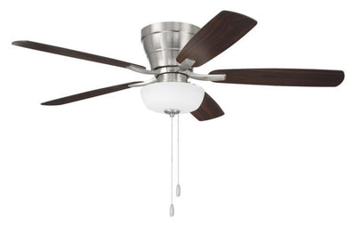 52" Wheeler 2-Light Bowl in Brushed Polished Nickel w/ Driftwood/Walnut Blades Ceiling Fan CRAFTMADE