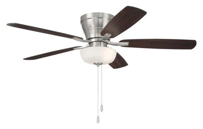 52" Wheeler 2-Light Bowl in Brushed Polished Nickel w/ Driftwood/Walnut Blades Ceiling Fan CRAFTMADE