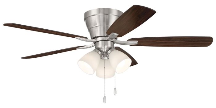 52" Wheeler 3-Light in Brushed Polished Nickel w/ Driftwood/Walnut Blades Ceiling Fan CRAFTMADE