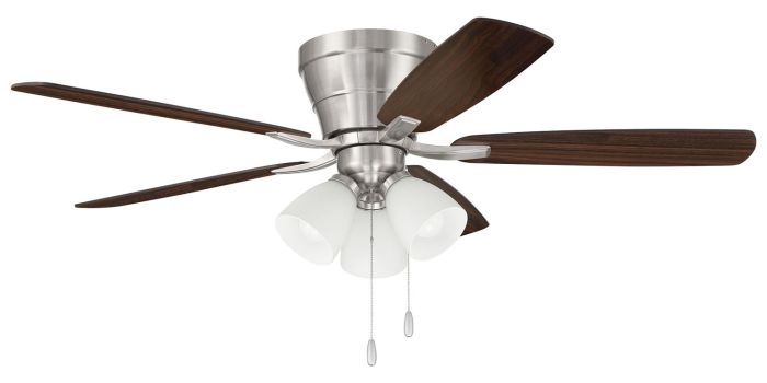 52" Wheeler 3-Light in Brushed Polished Nickel w/ Driftwood/Walnut Blades Ceiling Fan CRAFTMADE