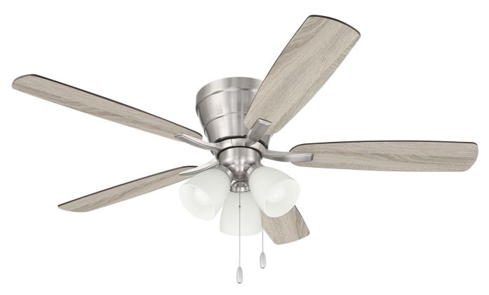 52" Wheeler 3-Light in Brushed Polished Nickel w/ Driftwood/Walnut Blades Ceiling Fan CRAFTMADE