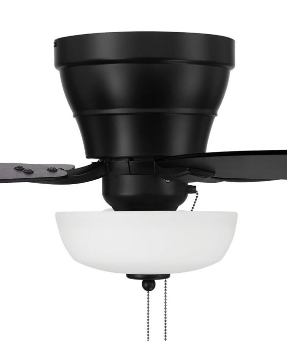 52" Wheeler 2-Light Bowl in Flat Black w/ Flat Black/Greywood Blades Ceiling Fan CRAFTMADE