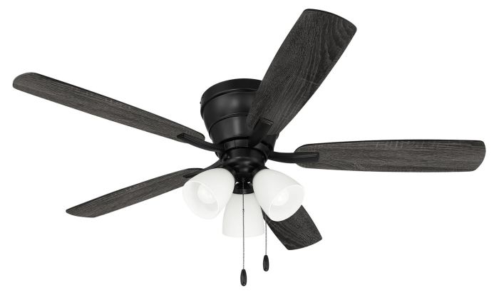 52" Wheeler 3-Light in Flat Black w/ Flat Black/Greywood Blades Ceiling Fan CRAFTMADE